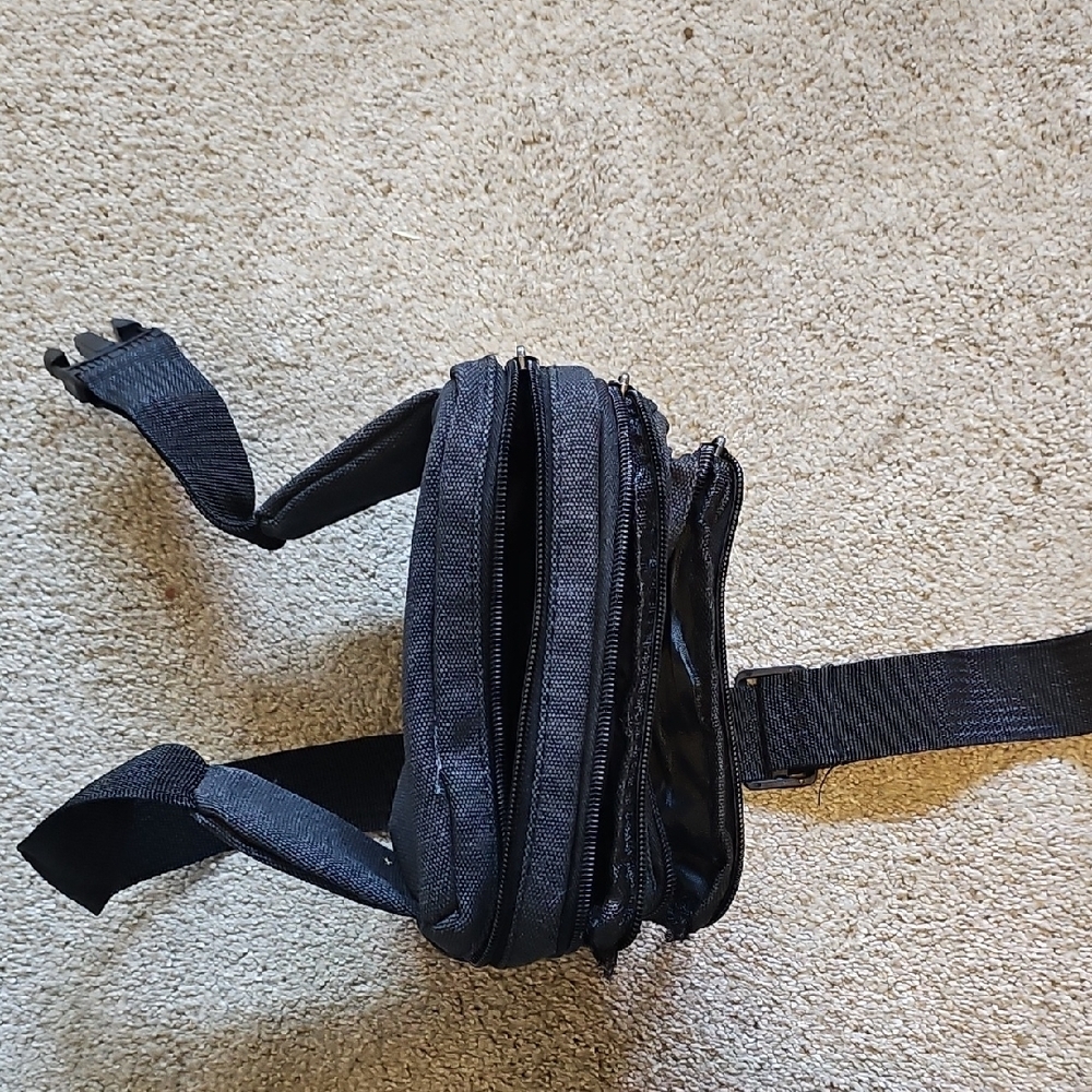 Black Men's Waist Bag - Picture 2 of 3